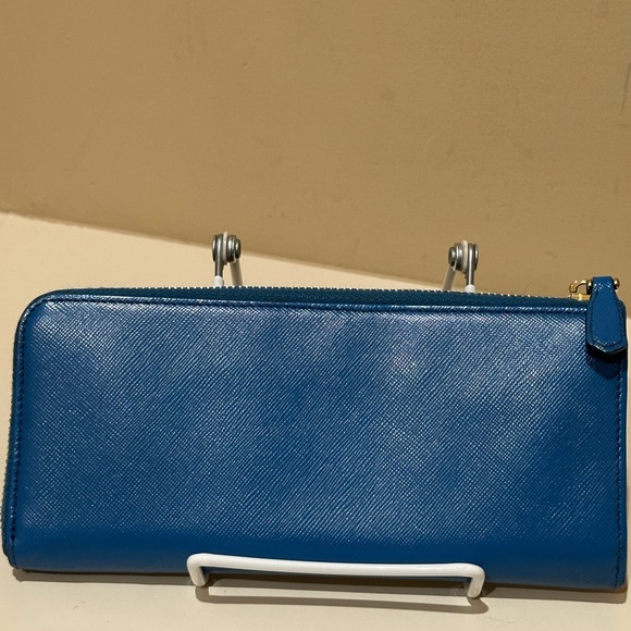 Prada Saffiano Aqua Continental Zip Wallet - Picture 2 of 7